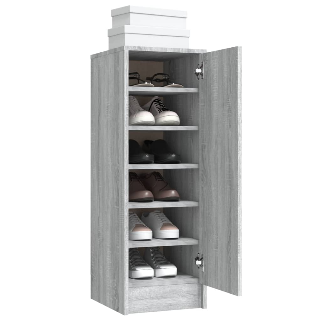 Berkfield Shoe Cabinet Grey Sonoma 32x35x92 cm Engineered Wood