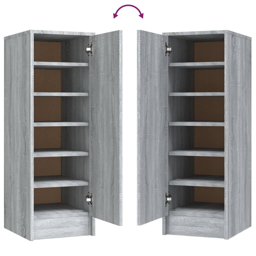 Berkfield Shoe Cabinet Grey Sonoma 32x35x92 cm Engineered Wood