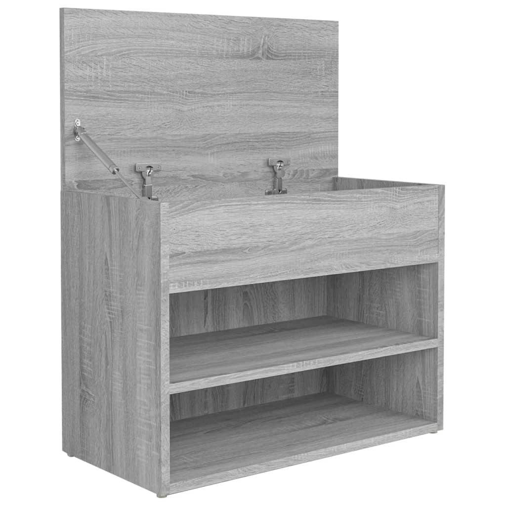 Berkfield Shoe Bench Grey Sonoma 60x30x45 cm Engineered Wood