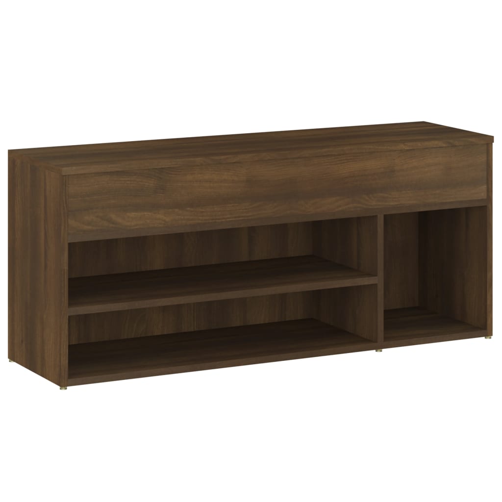 Berkfield Shoe Bench Brown Oak 105x30x45 cm Engineered Wood
