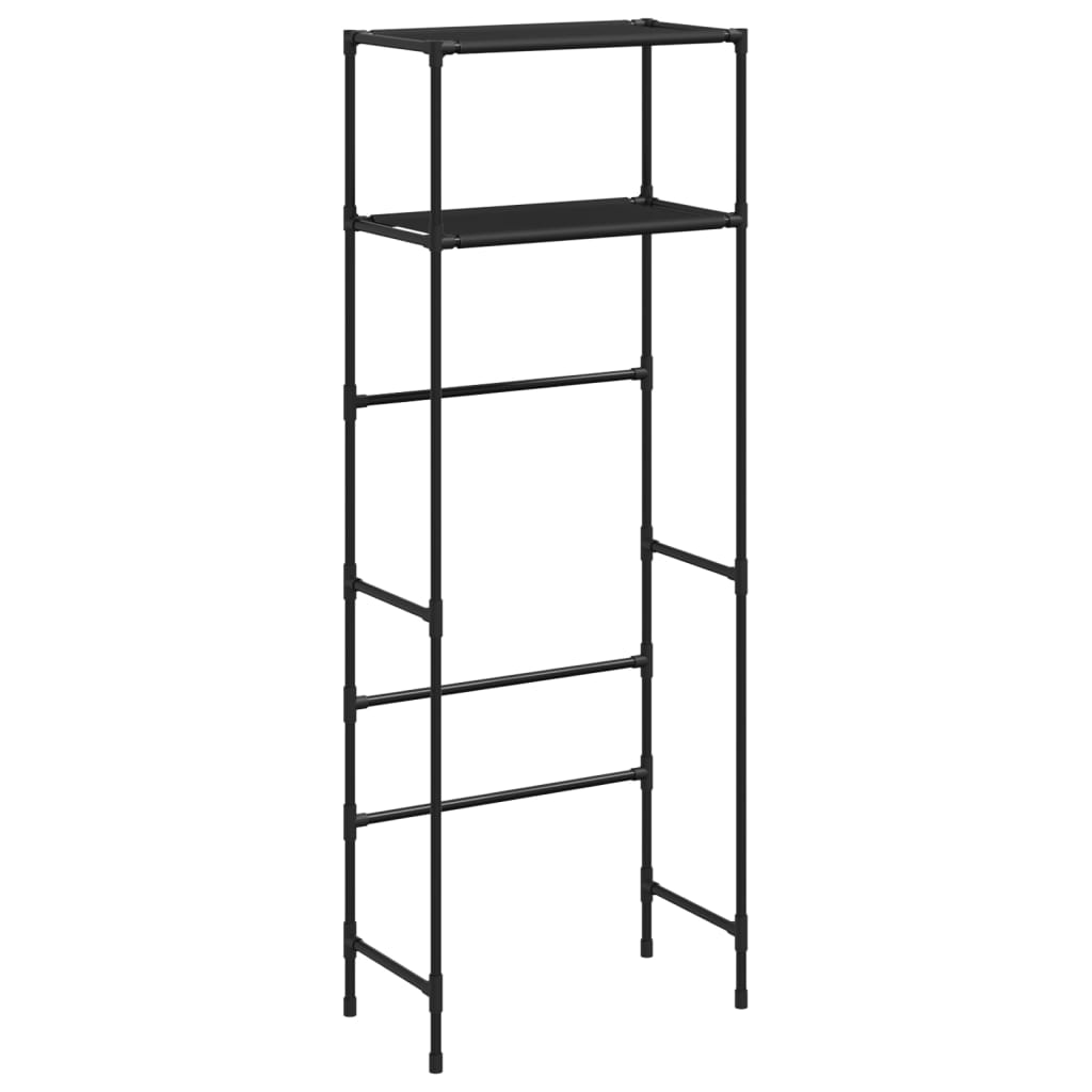 Berkfield 2-Tier Storage Rack over Toilet Black 53.5x28x143 cm Iron