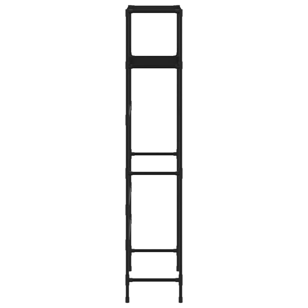 Berkfield 2-Tier Storage Rack over Toilet Black 53.5x28x143 cm Iron