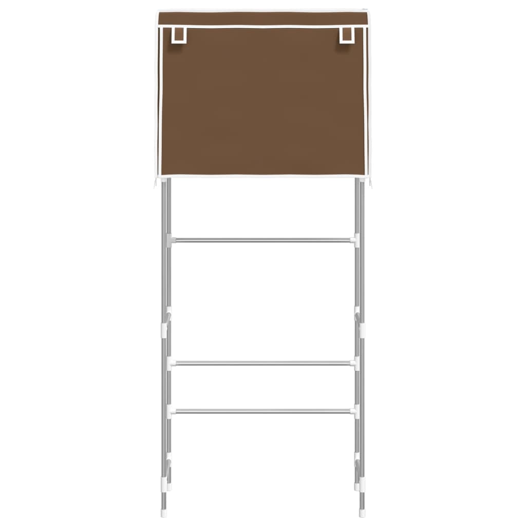 Berkfield 2-Tier Storage Rack over Laundry Machine Brown 71x29.5x170.5 cm Iron