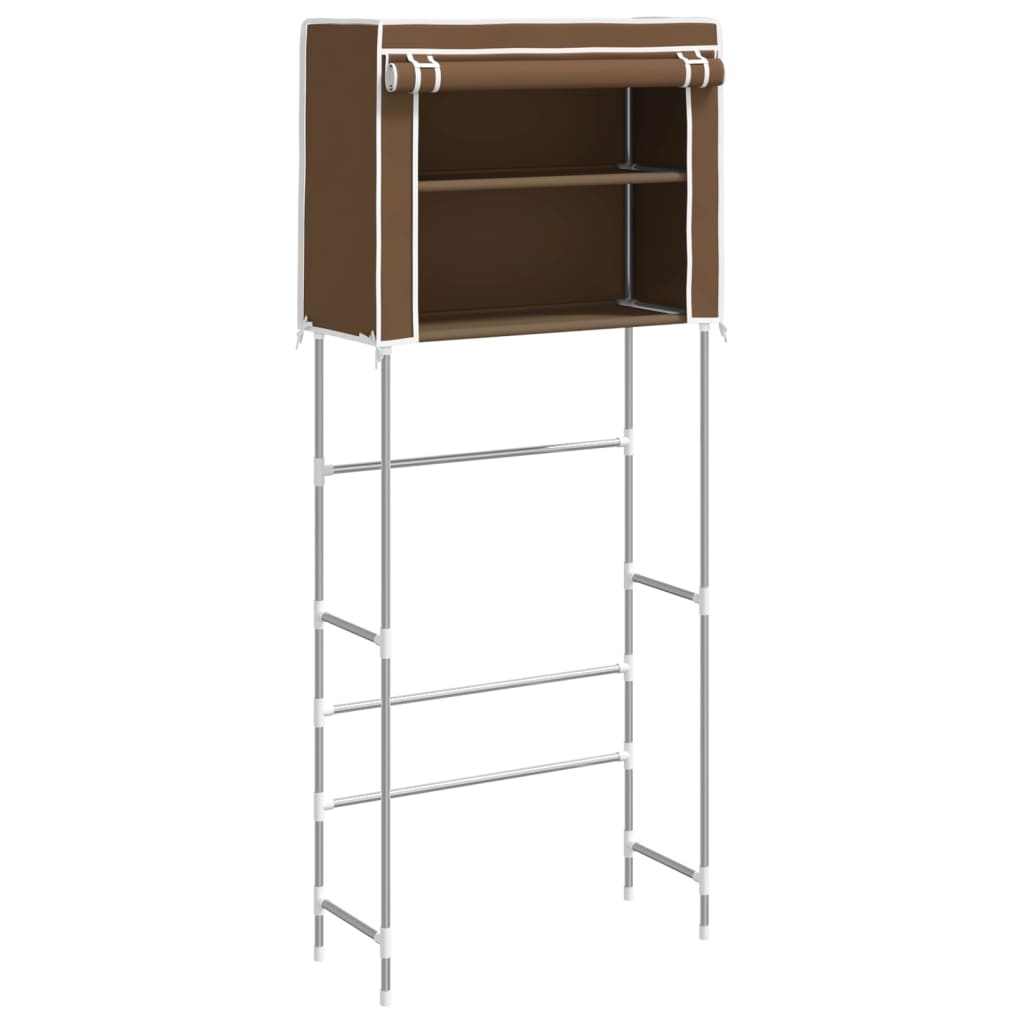 Berkfield 2-Tier Storage Rack over Laundry Machine Brown 71x29.5x170.5 cm Iron