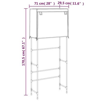 Berkfield 2-Tier Storage Rack over Laundry Machine Brown 71x29.5x170.5 cm Iron