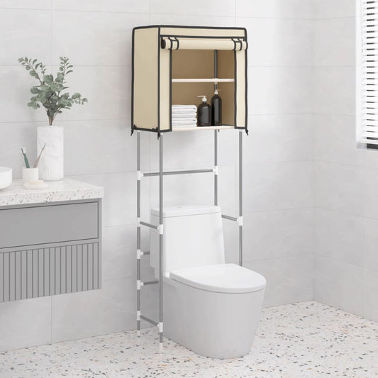 Berkfield 2-Tier Storage Rack over Toilet Cream 56x30x170 cm Iron