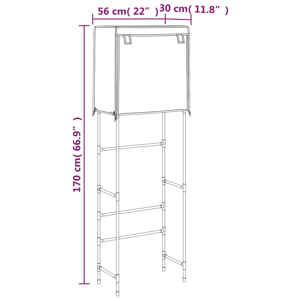 Berkfield 2-Tier Storage Rack over Toilet Blue 56x30x170 cm Iron