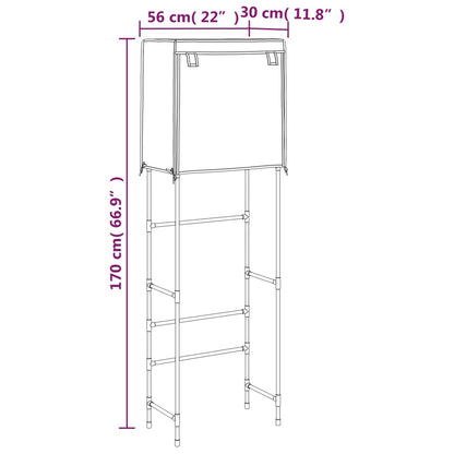 Berkfield 2-Tier Storage Rack over Toilet Blue 56x30x170 cm Iron