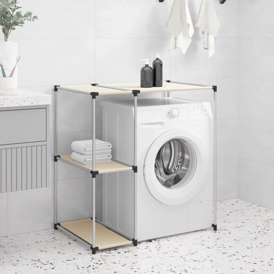 Berkfield Storage Rack over Washing Machine Cream 87x55x90.5 cm Iron