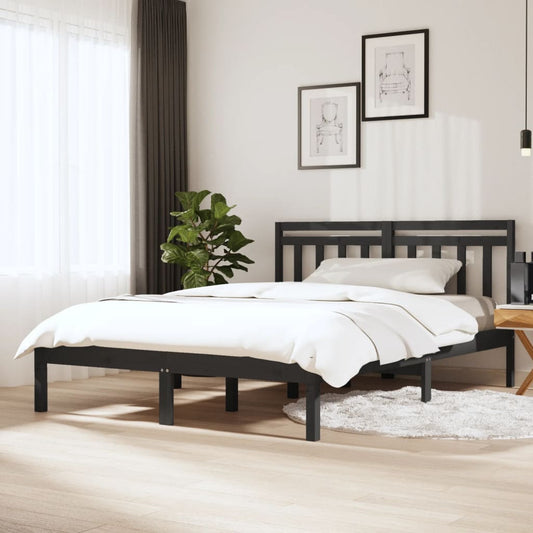 Berkfield Bed Frame Grey Solid Wood Pine 120x200 cm