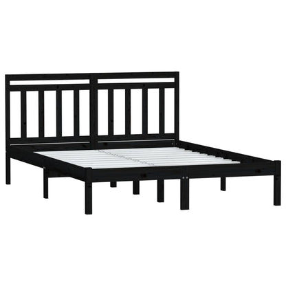 Berkfield Bed Frame Black Solid Wood Pine 120x200 cm
