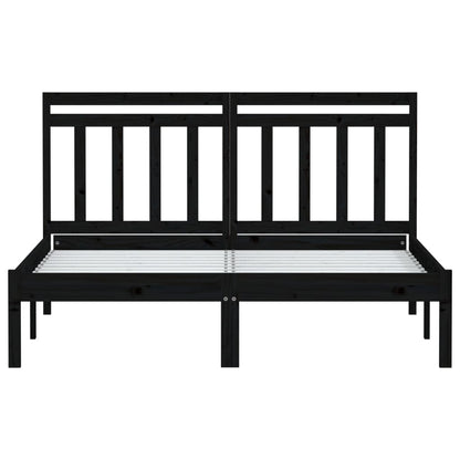 Berkfield Bed Frame Black Solid Wood Pine 120x200 cm