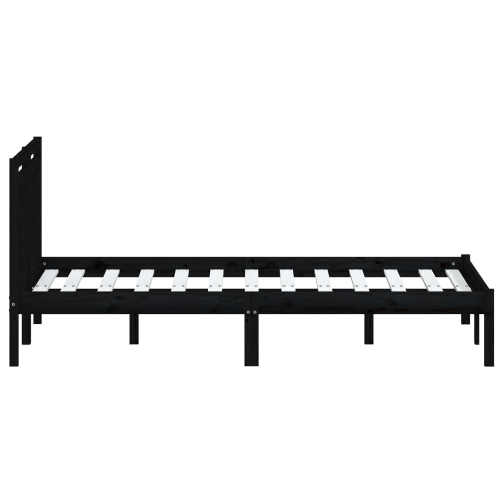 Berkfield Bed Frame Black Solid Wood Pine 120x200 cm