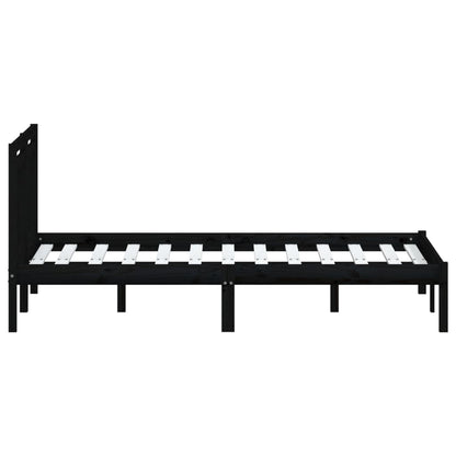 Berkfield Bed Frame Black Solid Wood Pine 120x200 cm