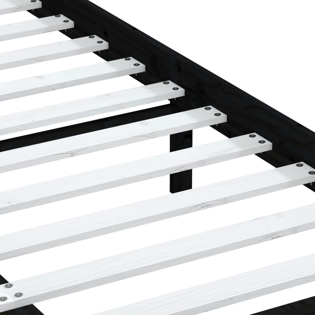 Berkfield Bed Frame Black Solid Wood Pine 120x200 cm
