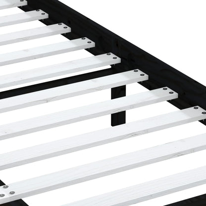 Berkfield Bed Frame Black Solid Wood Pine 120x200 cm
