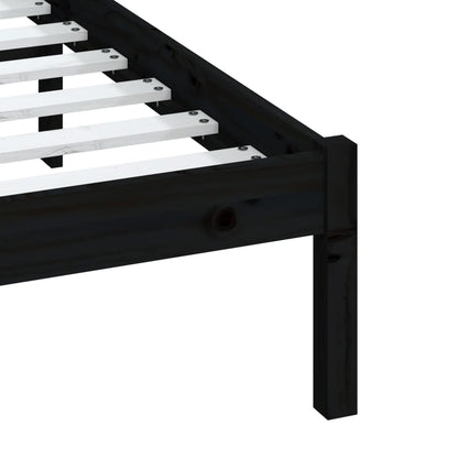 Berkfield Bed Frame Black Solid Wood Pine 120x200 cm