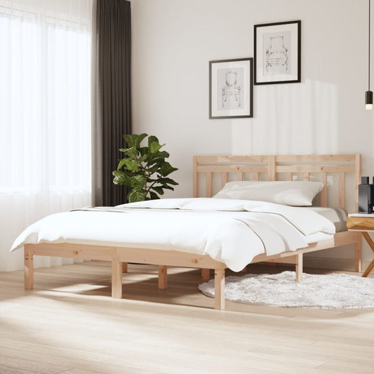 Berkfield Bed Frame Solid Wood Pine 140x200 cm