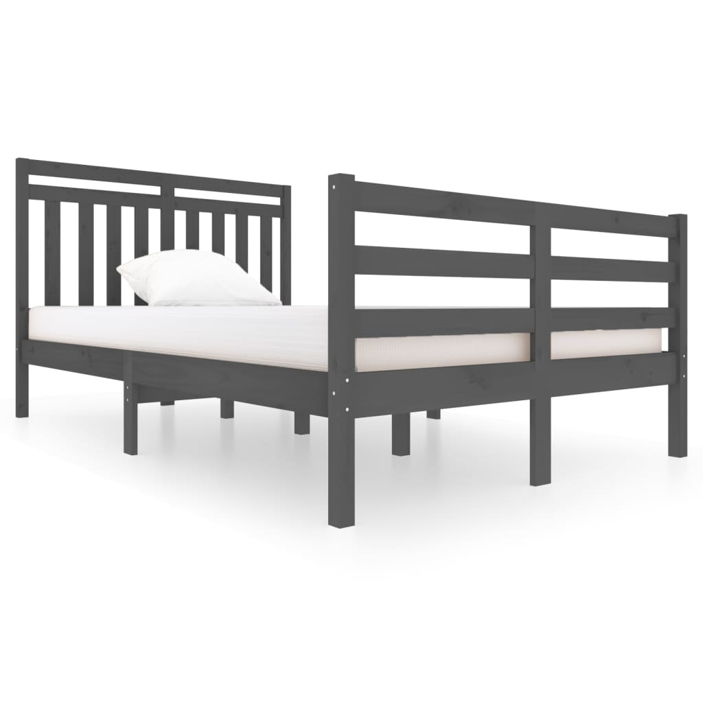 Berkfield Bed Frame Grey Solid Wood 120x200 cm