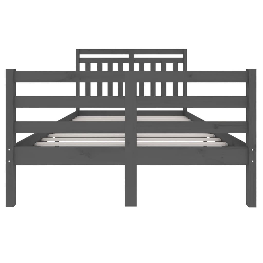 Berkfield Bed Frame Grey Solid Wood 120x200 cm