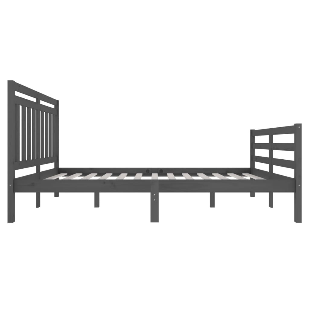 Berkfield Bed Frame Grey Solid Wood 120x200 cm