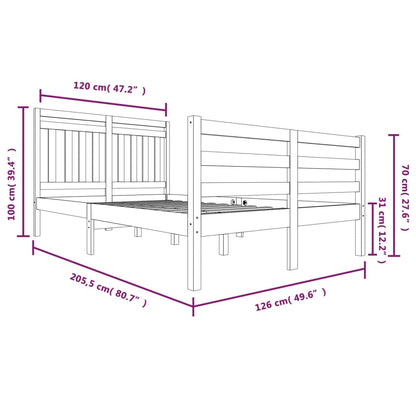 Berkfield Bed Frame Grey Solid Wood 120x200 cm