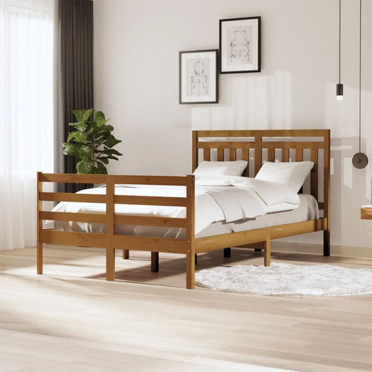Berkfield Bed Frame Honey Brown Solid Wood 120x200 cm
