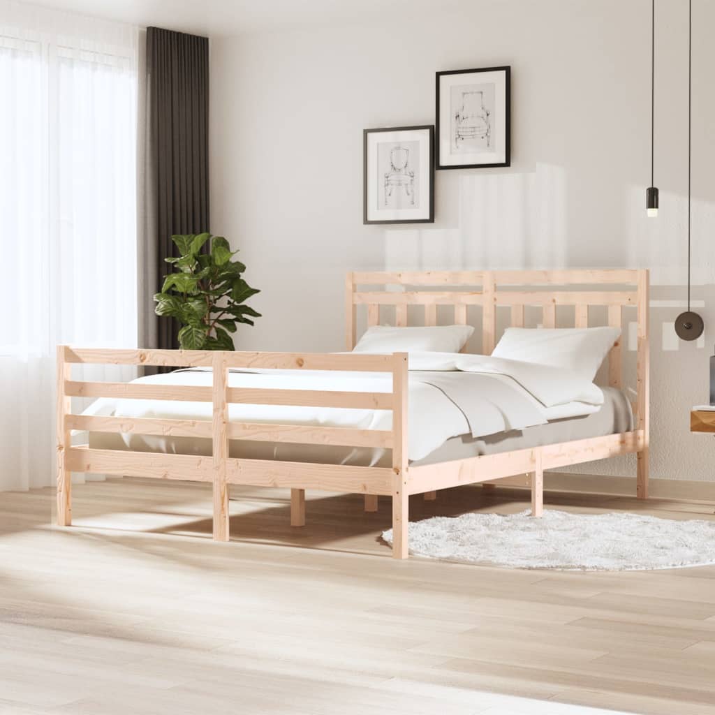 Berkfield Bed Frame Solid Wood 160x200 cm