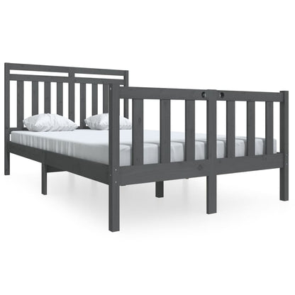 Berkfield Bed Frame Grey 120x190 cm Small Double Solid Wood