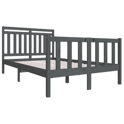 Berkfield Bed Frame Grey 120x190 cm Small Double Solid Wood