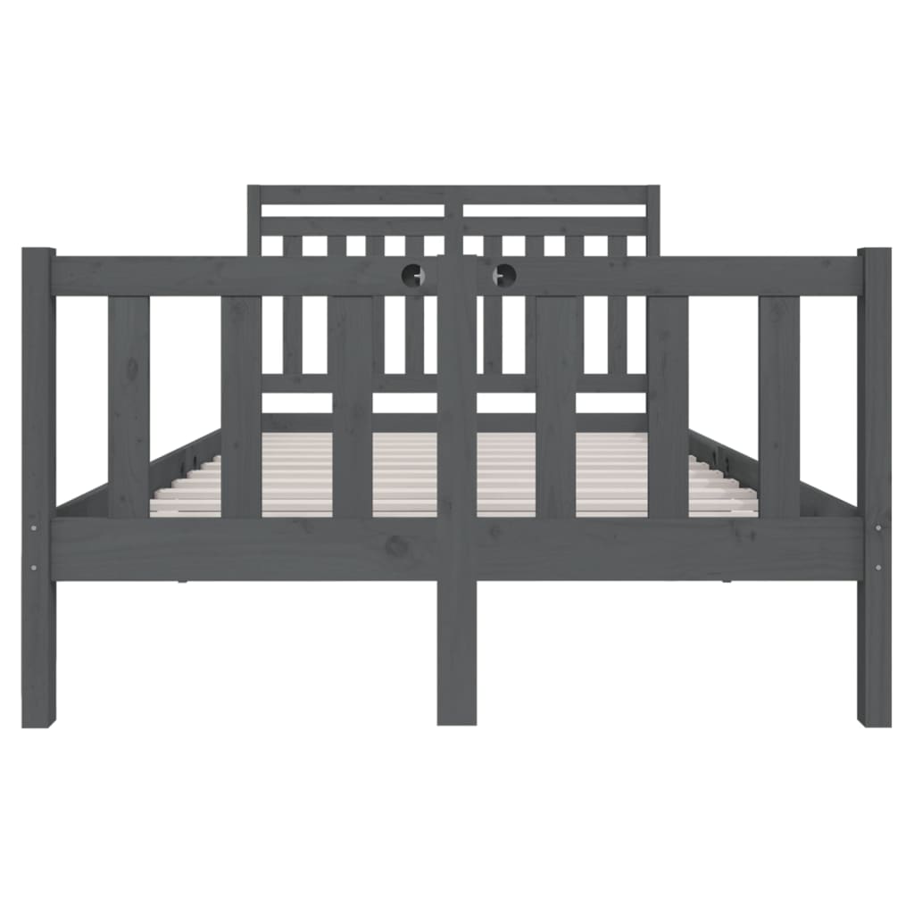 Berkfield Bed Frame Grey 120x190 cm Small Double Solid Wood
