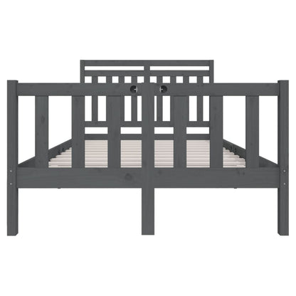 Berkfield Bed Frame Grey 120x190 cm Small Double Solid Wood
