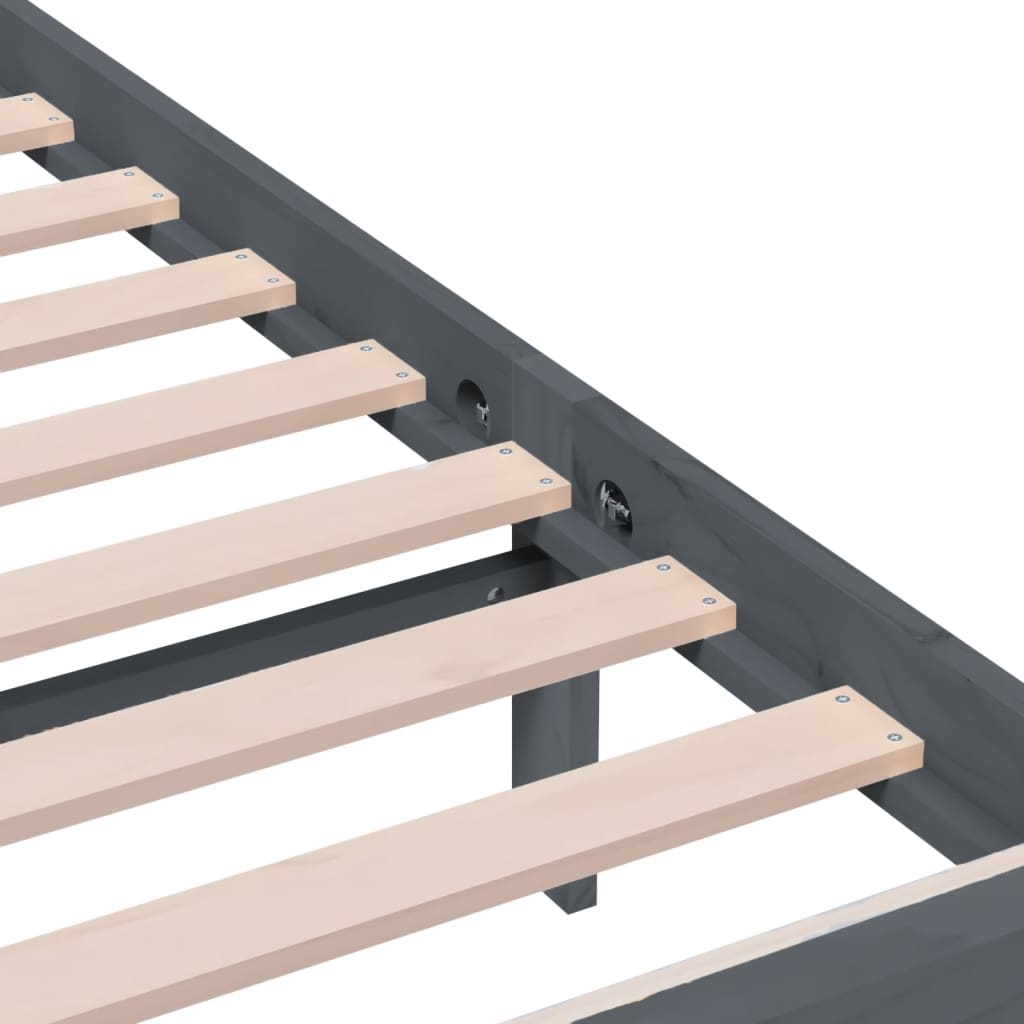 Berkfield Bed Frame Grey 120x190 cm Small Double Solid Wood