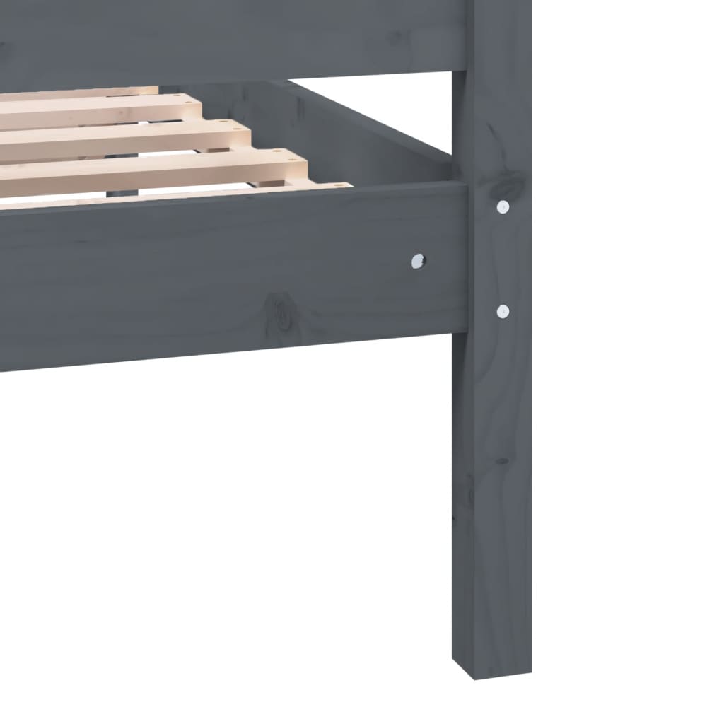 Berkfield Bed Frame Grey 120x190 cm Small Double Solid Wood