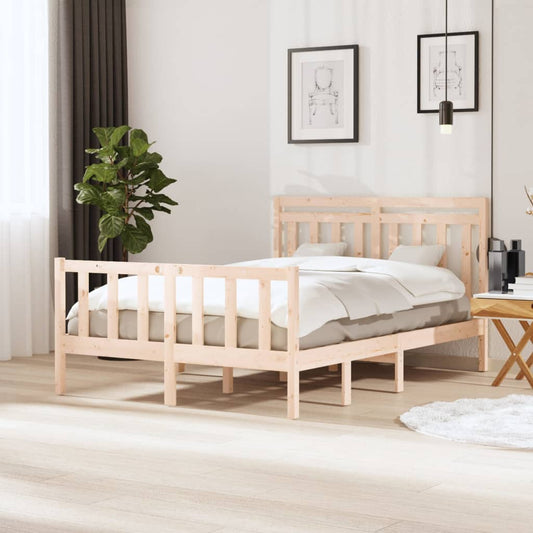 Berkfield Bed Frame 135x190 cm Double Solid Wood