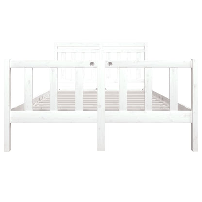 Berkfield Bed Frame White Solid Wood 140x190 cm