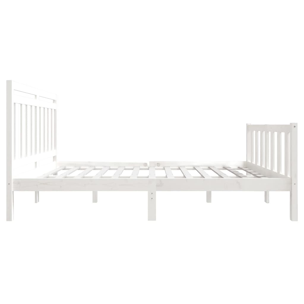 Berkfield Bed Frame White Solid Wood 140x190 cm