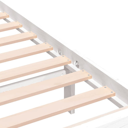 Berkfield Bed Frame White Solid Wood 140x190 cm