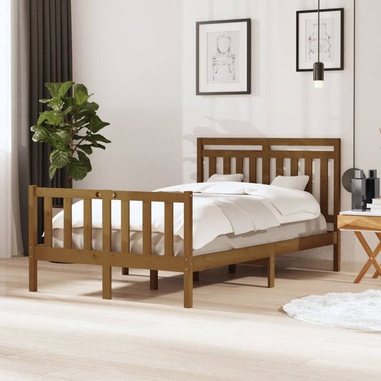 Berkfield Bed Frame Honey Brown Solid Wood 120x200 cm