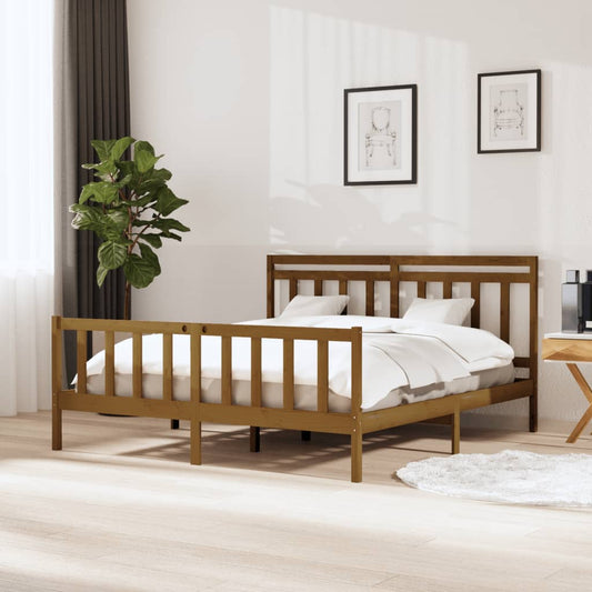 Berkfield Bed Frame Honey Brown Solid Wood 160x200 cm