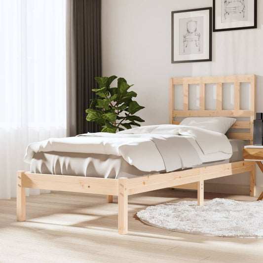 Berkfield Bed Frame 75x190 cm Small Single Solid Wood Pine