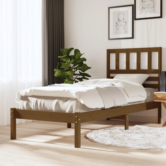 Berkfield Bed Frame Honey Brown 90x190 cm Single Solid Wood Pine