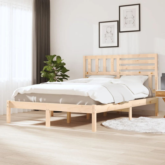 Berkfield Bed Frame Solid Wood Pine 140x190 cm