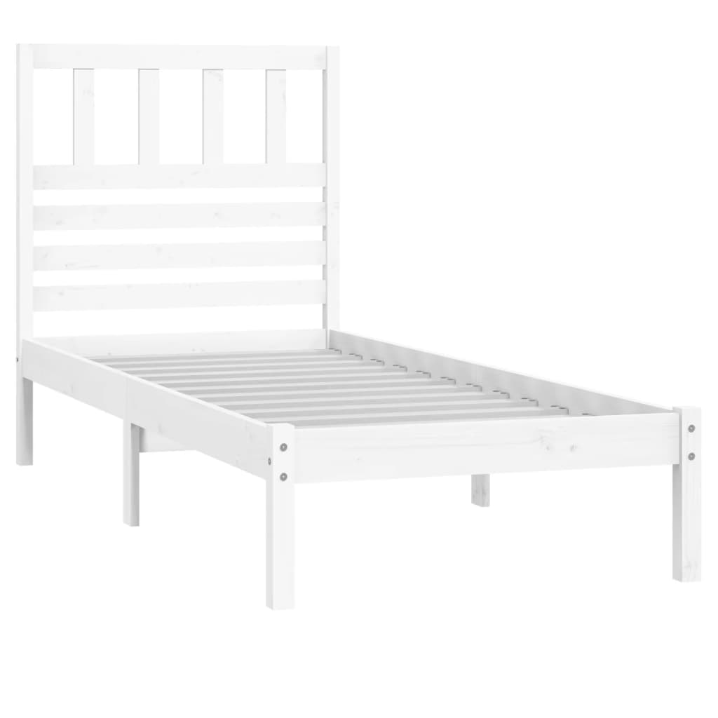 Berkfield Bed Frame White Solid Wood Pine 100x200 cm
