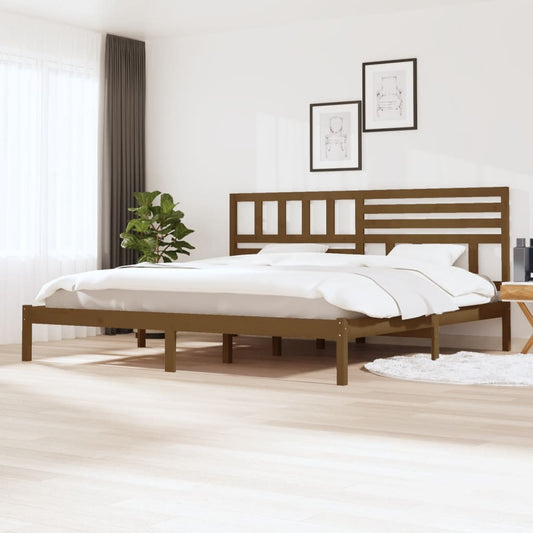 Berkfield Bed Frame Honey Brown 180x200cm Super King Size Solid Wood Pine