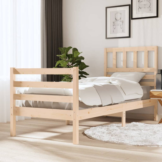 Berkfield Bed Frame 75x190 cm Small Single Solid Wood