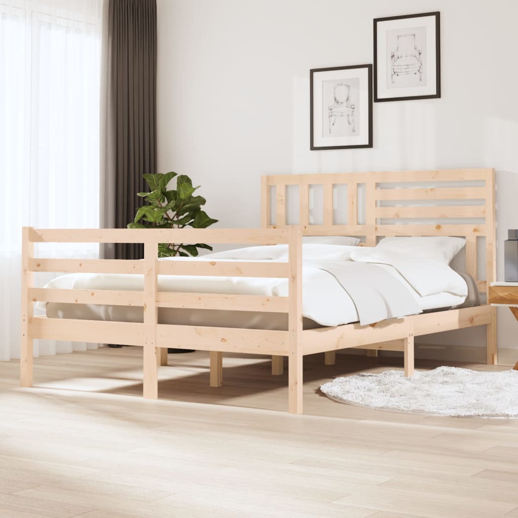 Berkfield Bed Frame Solid Wood 140x200 cm