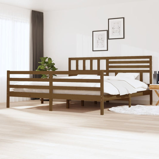 Berkfield Bed Frame Honey Brown 180x200 cm Super King Size Solid Wood