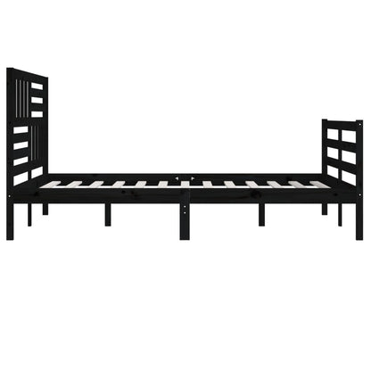 Berkfield Bed Frame Black 180x200 cm Super King Size Solid Wood