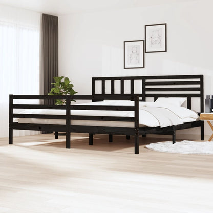 Berkfield Bed Frame Black 180x200 cm Super King Size Solid Wood